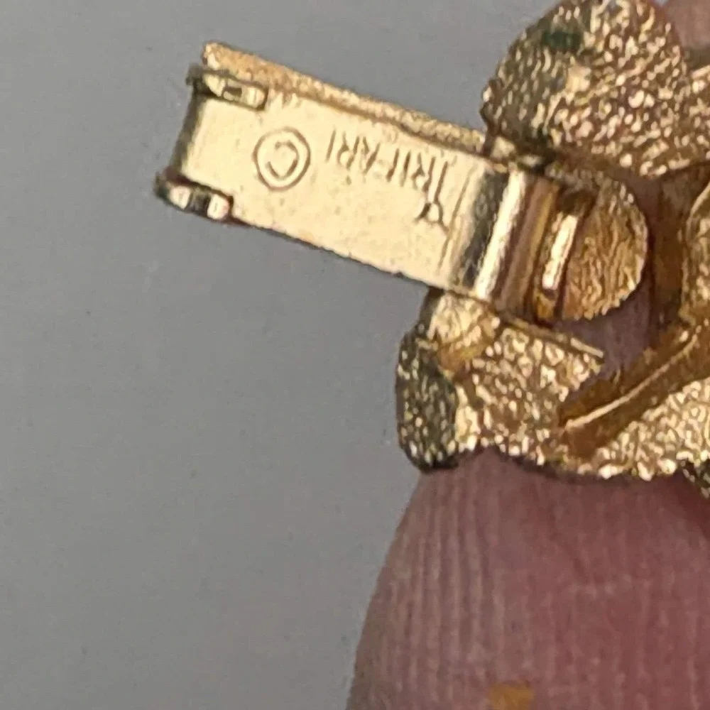 Vintage Trifari Bracelet Gold Tone Faux Rhinestones Textured MCM Elegant